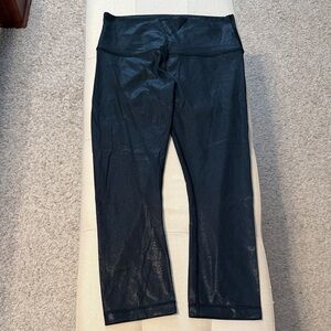 Lululemon Athletica Midnight Black Foil Leggings size 6